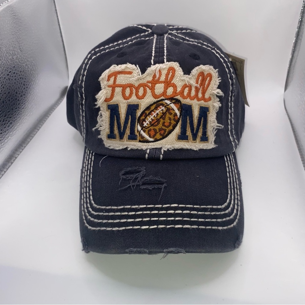 KBETHOS Distressed Football Mom Baseball Cap Leopard Print Football Patch